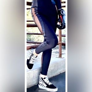 The Drive Clothing Women’s Medium Faux Leather Mesh Black Leggings Nwt